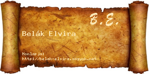 Belák Elvira névjegykártya